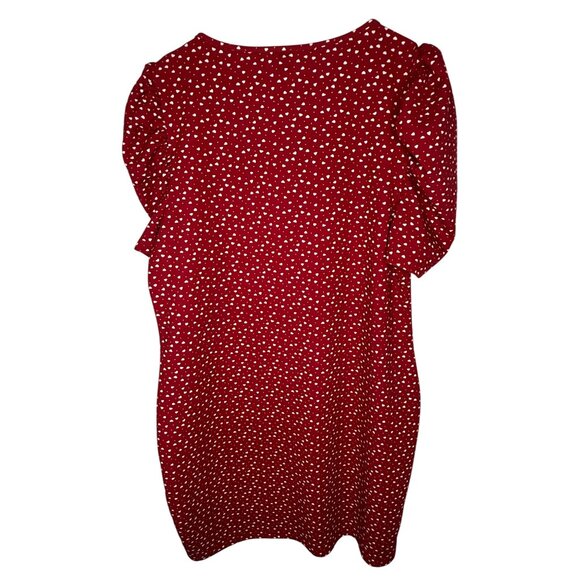 SHEIN Curve 3XL Red Heart Mini Dress • Puff Sleeve Plus Size - Picture 2 of 11